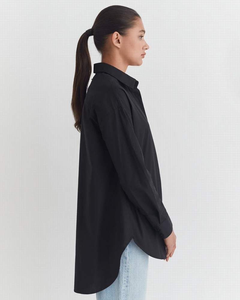 Cuyana Poplin Oversized Hemd Damen Schwarz | GAE9810ZF