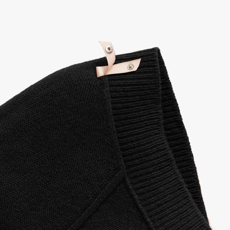 Cuyana Recycled Cashmere Deep V-Neck Pullover Damen Schwarz | JLB2183MX