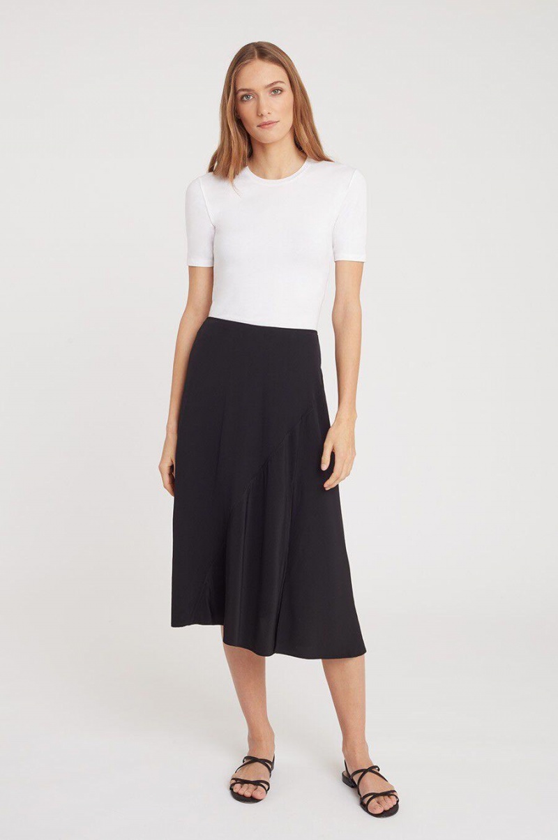 Cuyana Silk Asymmetrical GolfSkirts Damen Schwarz | FGN555GI