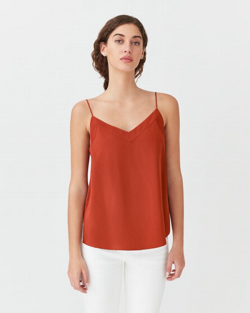 Cuyana Silk Cami Muskelshirt Damen Orange | CHN8568RG