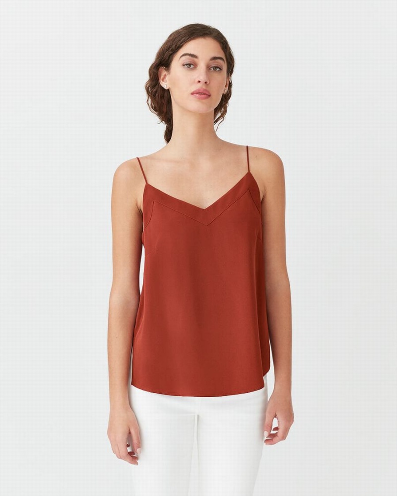 Cuyana Silk Cami Muskelshirt Damen Rot | ESJ7597AS