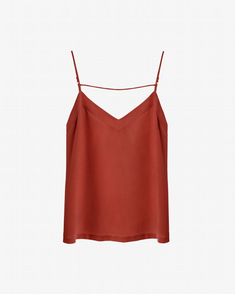 Cuyana Silk Cami Muskelshirt Damen Rot | ESJ7597AS