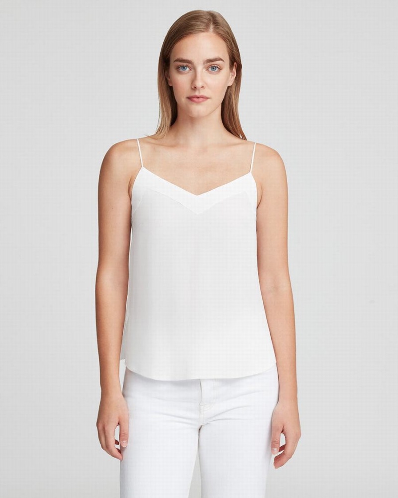 Cuyana Silk Cami Muskelshirt Damen Weiß | QKJ4942PC