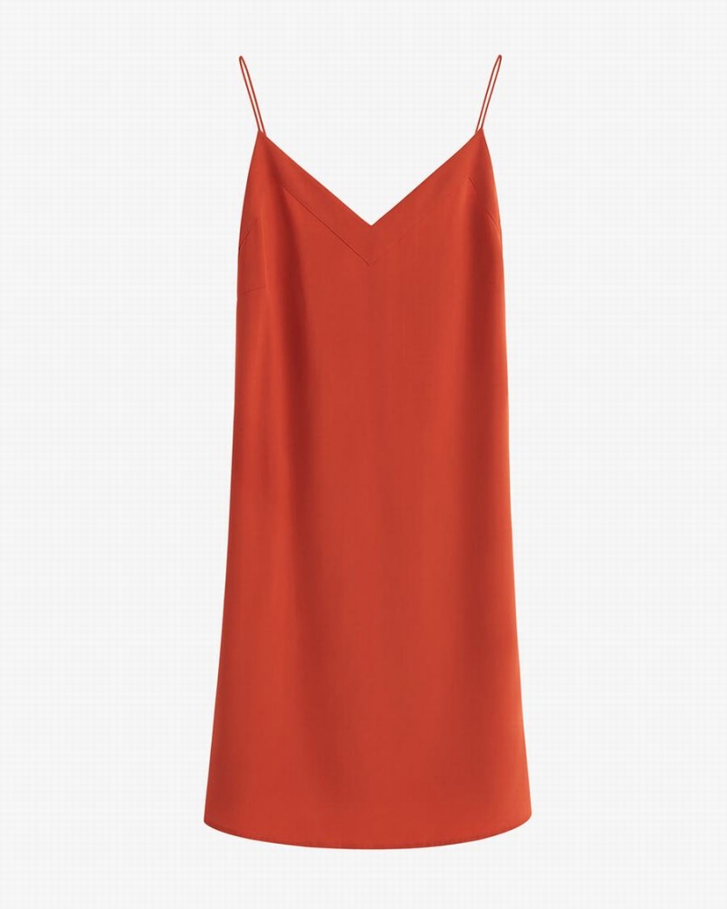 Cuyana Silk Kurzes Slip Kleid Damen Orange | YFG9612BI