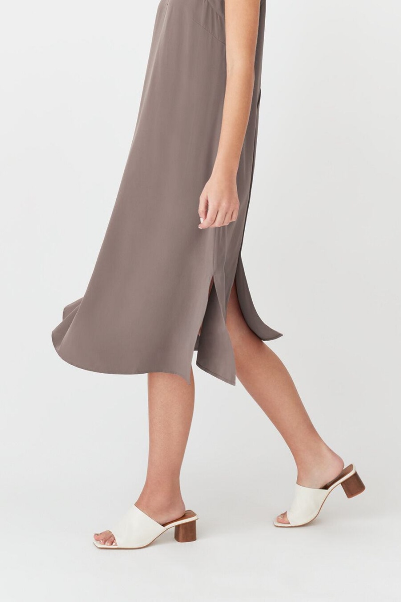 Cuyana Silk Slip Kleid Damen Hellbraun | JYB6655YN