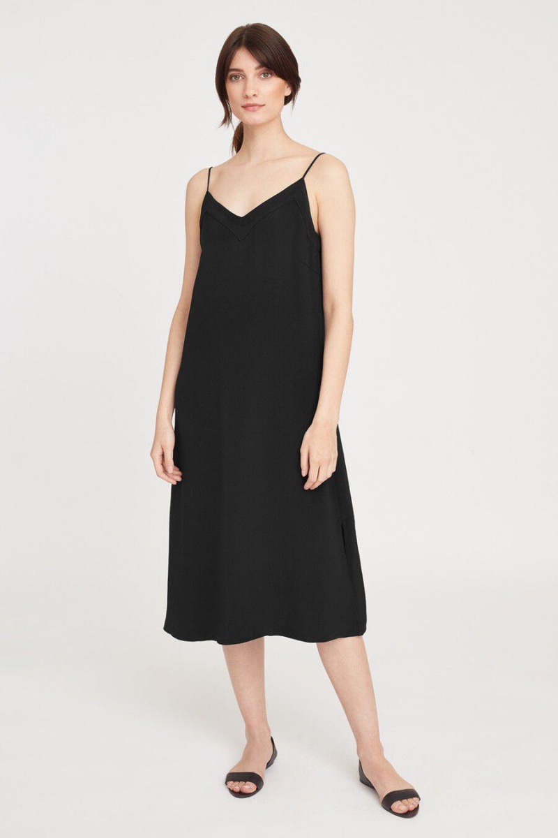 Cuyana Silk Slip Kleid Damen Schwarz | AHT8649FP