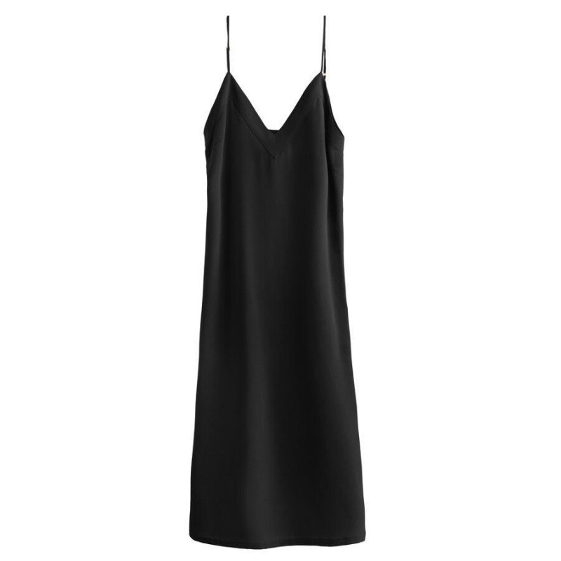 Cuyana Silk Slip Kleid Damen Schwarz | AHT8649FP