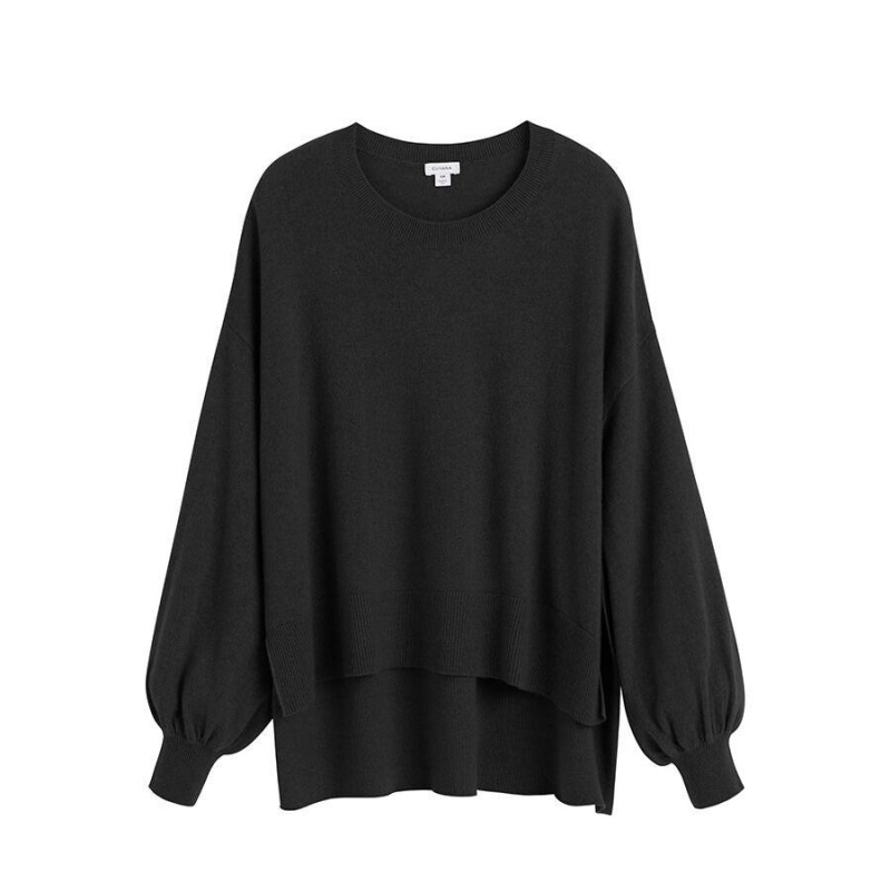 Cuyana Single-Origin Cashmere Open Side Pullover Damen Schwarz | ZSC9517QS