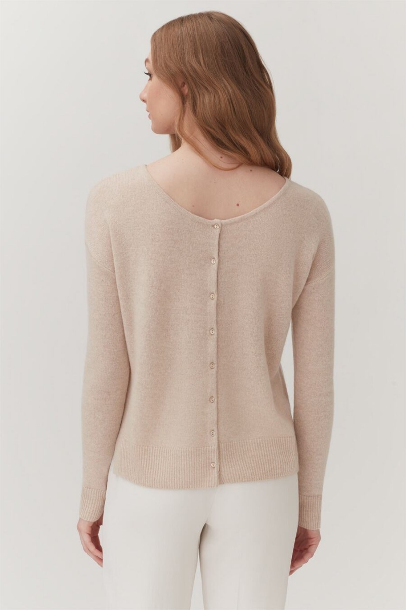 Cuyana Single-Origin Cashmere Strickjacke Damen Beige | GNL7115BW