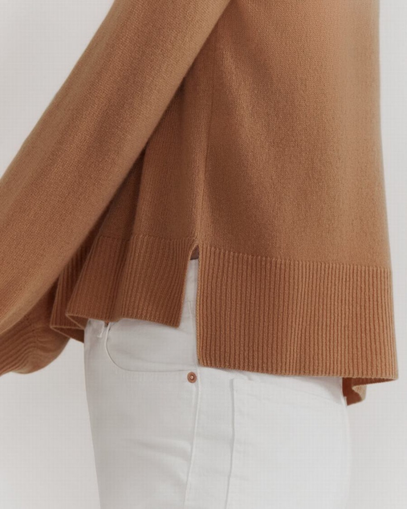 Cuyana Single Origin Cashmere Cropped Pullover Damen Braun | ROW5387BZ