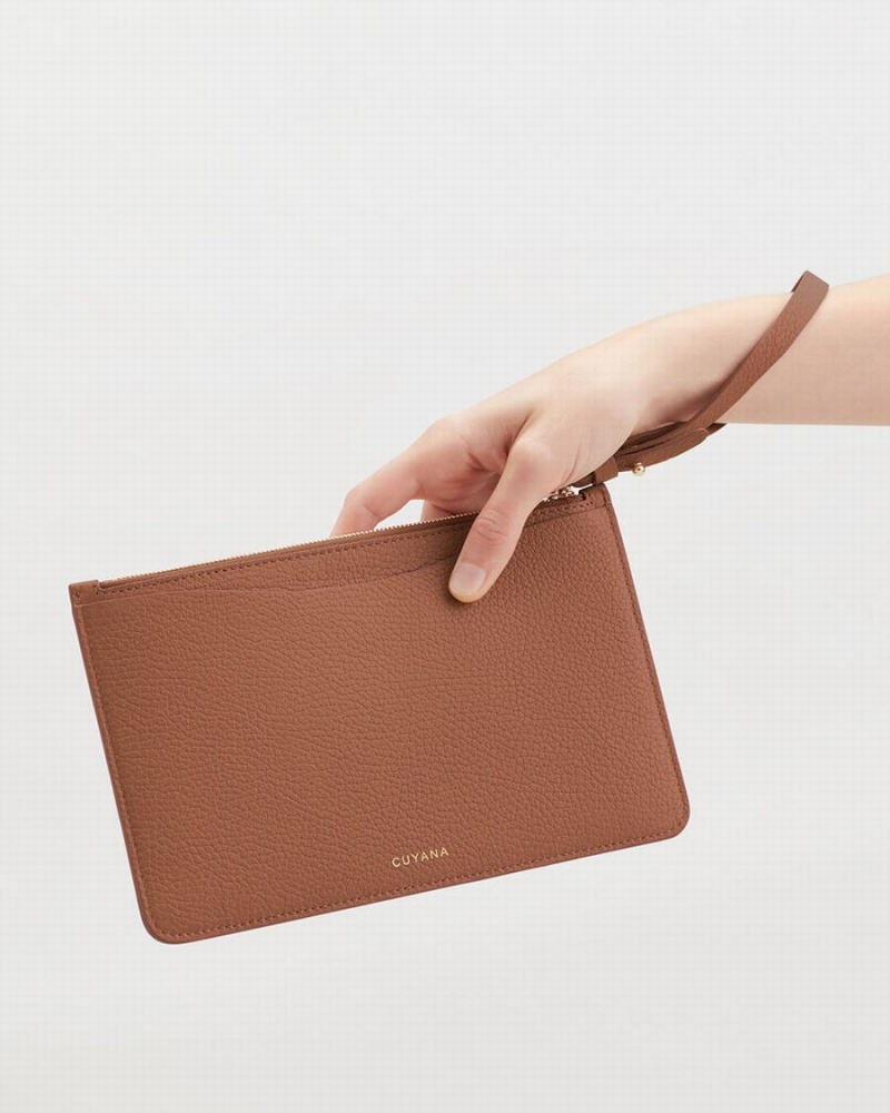 Cuyana Slim Wristlet Geldbörse Damen Braun | TPF2650TB