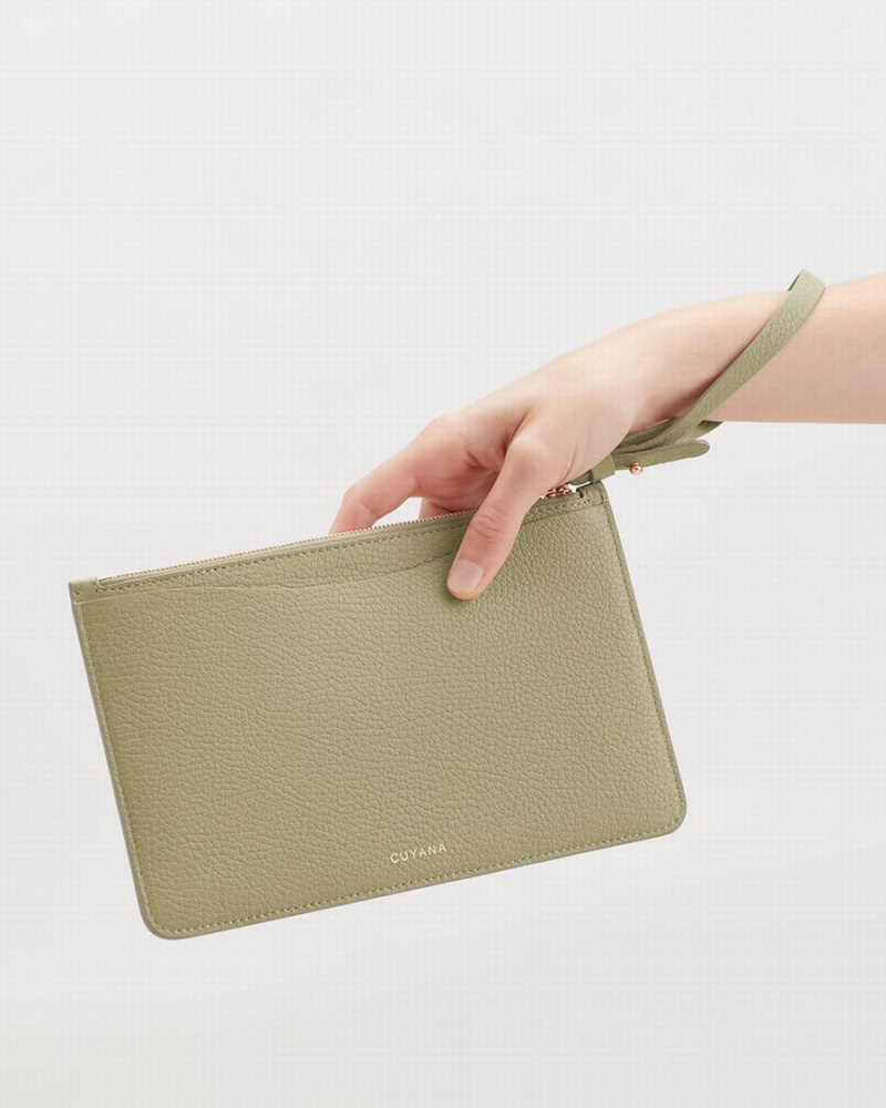 Cuyana Slim Wristlet Geldbörse Damen Grün | SMF3968AR