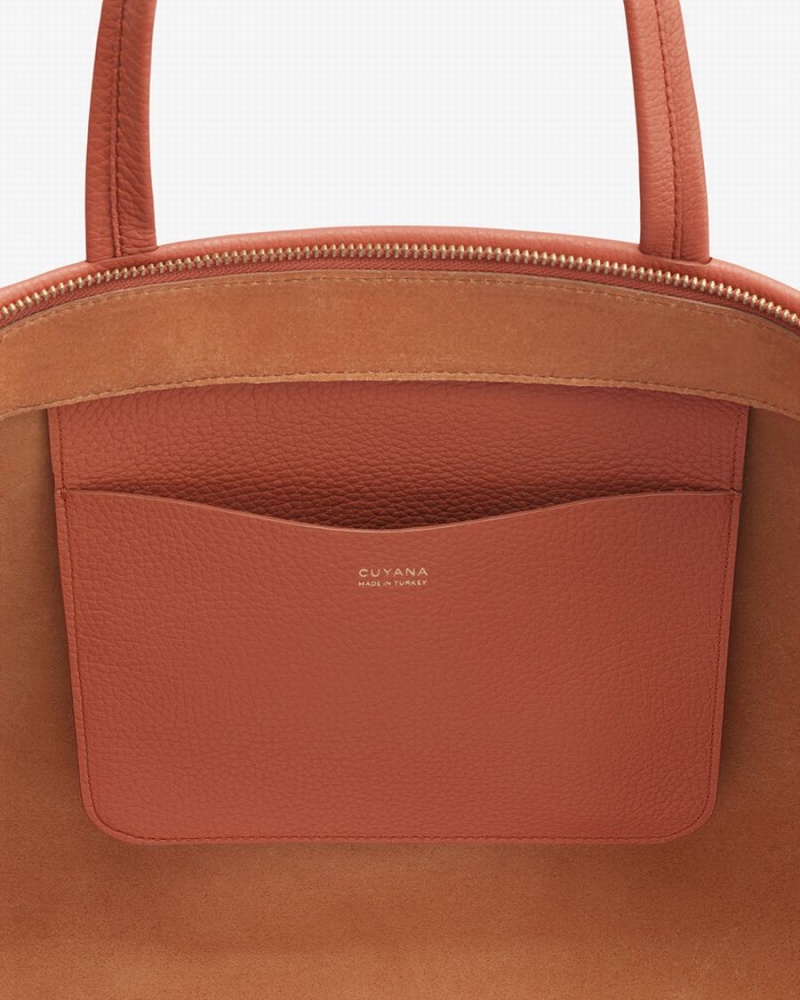 Cuyana Small Easy Reißverschluss Tragetaschen Damen Rot Braun | PDC434QX