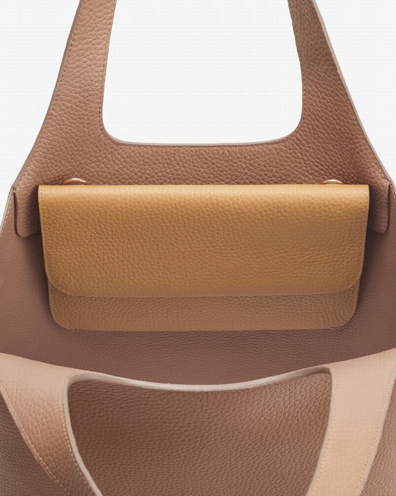 Cuyana System Flap Unterarmtasche-Taschen Damen Gelb Braun | GHI5494WA