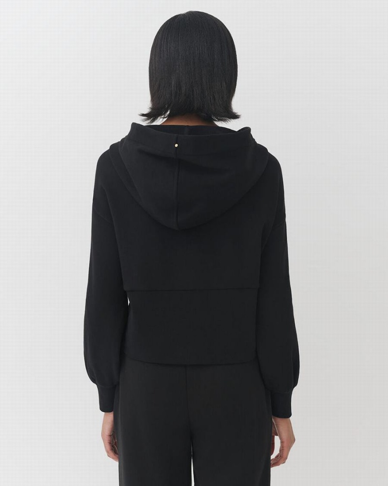 Cuyana Terry Zip Front Hoodie Damen Schwarz | ISR771UM