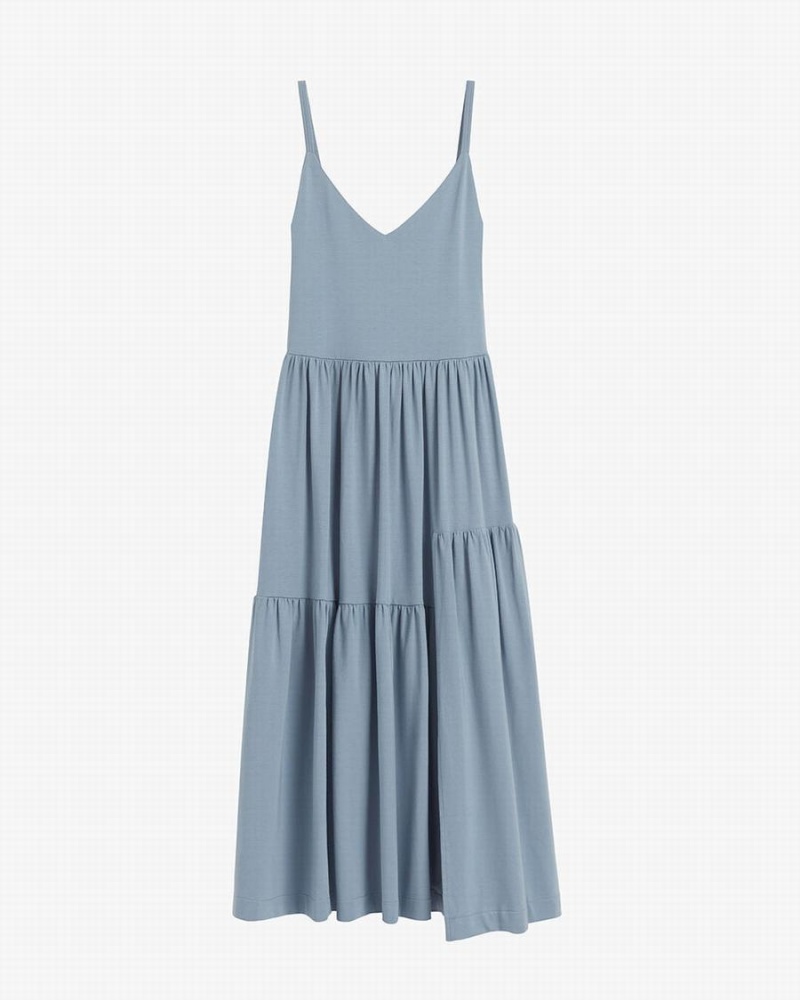 Cuyana Tiered Kleid Damen Blau | HFV6190OU