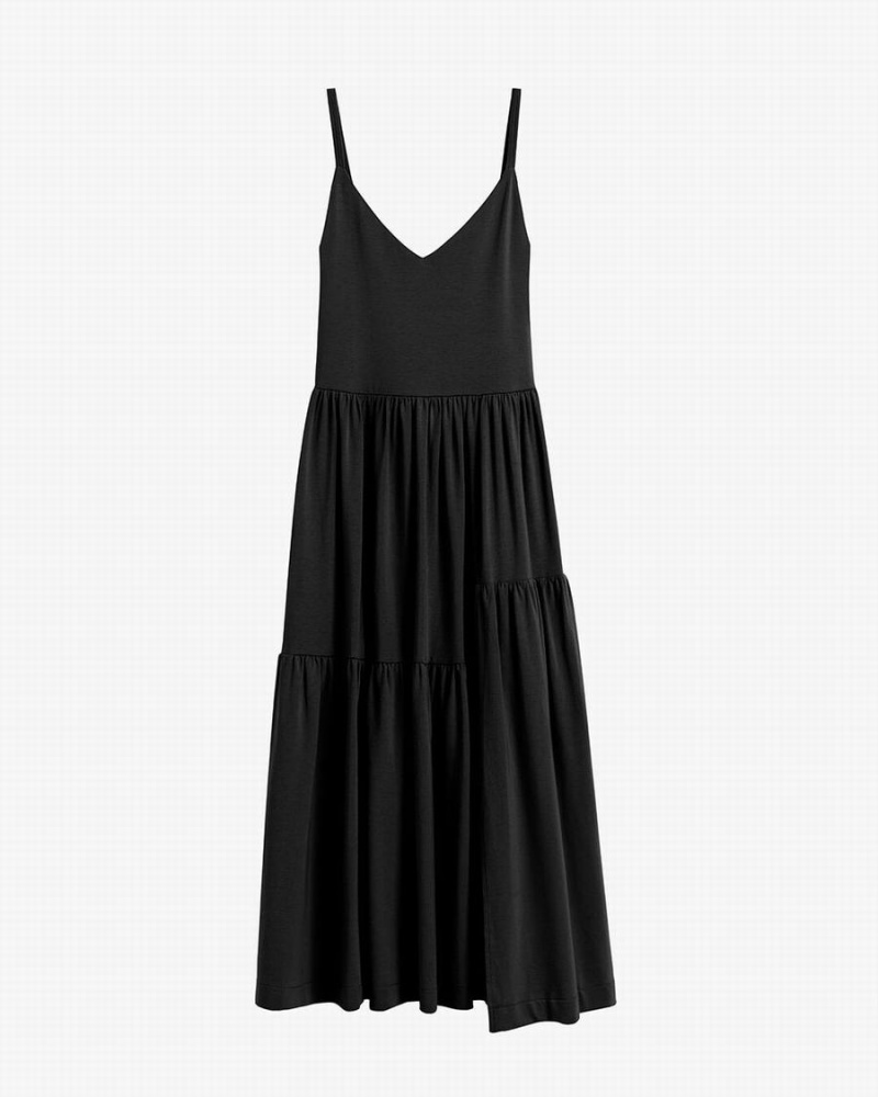 Cuyana Tiered Kleid Damen Schwarz | XHK3632ZI