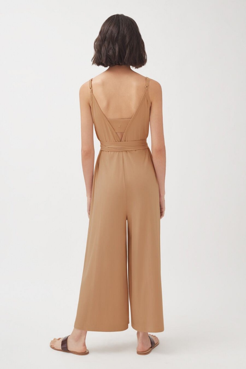 Cuyana V-Back Jumpsuit Damen Braun | HMY1984FG