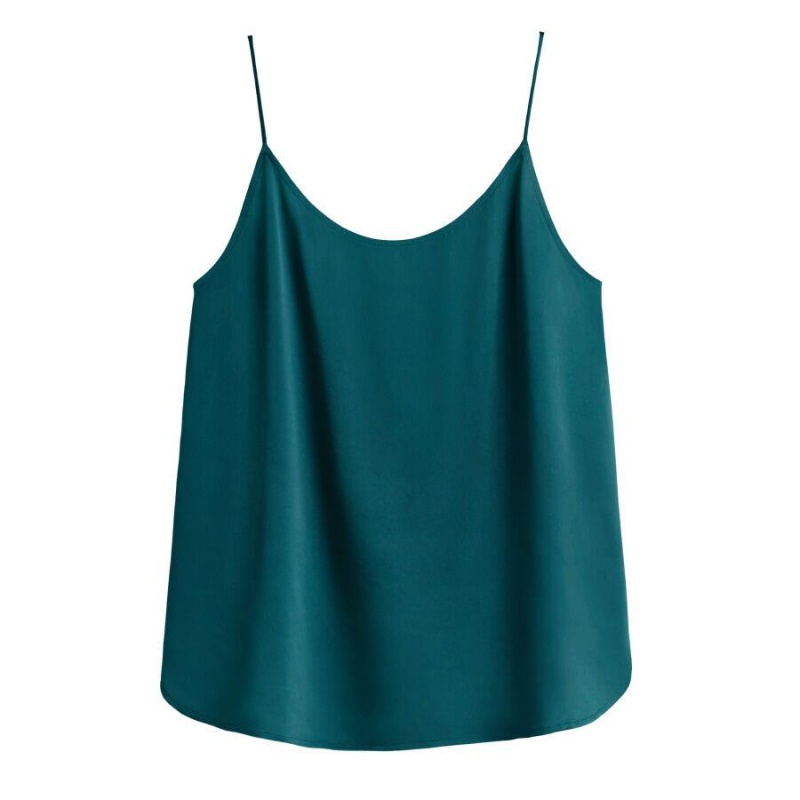 Cuyana Washable Charmeuse Cross-Back Cami Muskelshirt Damen Blau | NEY1938ZH