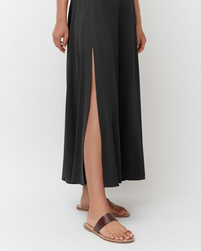 Cuyana Washable Silk Maxi GolfSkirts Damen Schwarz | AXH9281UK