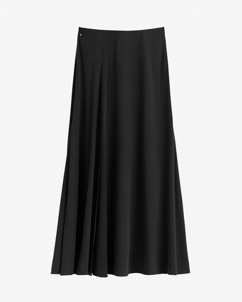 Cuyana Washable Silk Maxi GolfSkirts Damen Schwarz | AXH9281UK