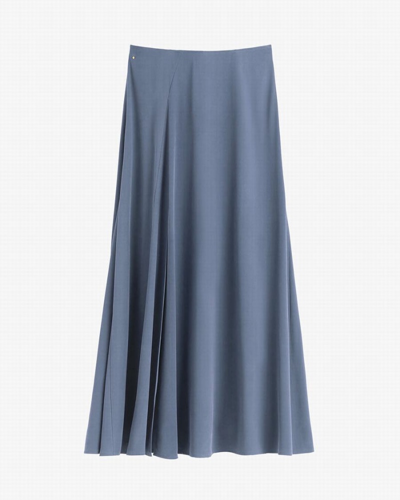 Cuyana Washable Silk Maxi GolfSkirts Damen Blau | FUA42IL