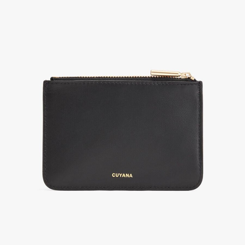 Cuyana Zero Waste Slim Leder Beuteltasche Damen Schwarz | FFP672GS