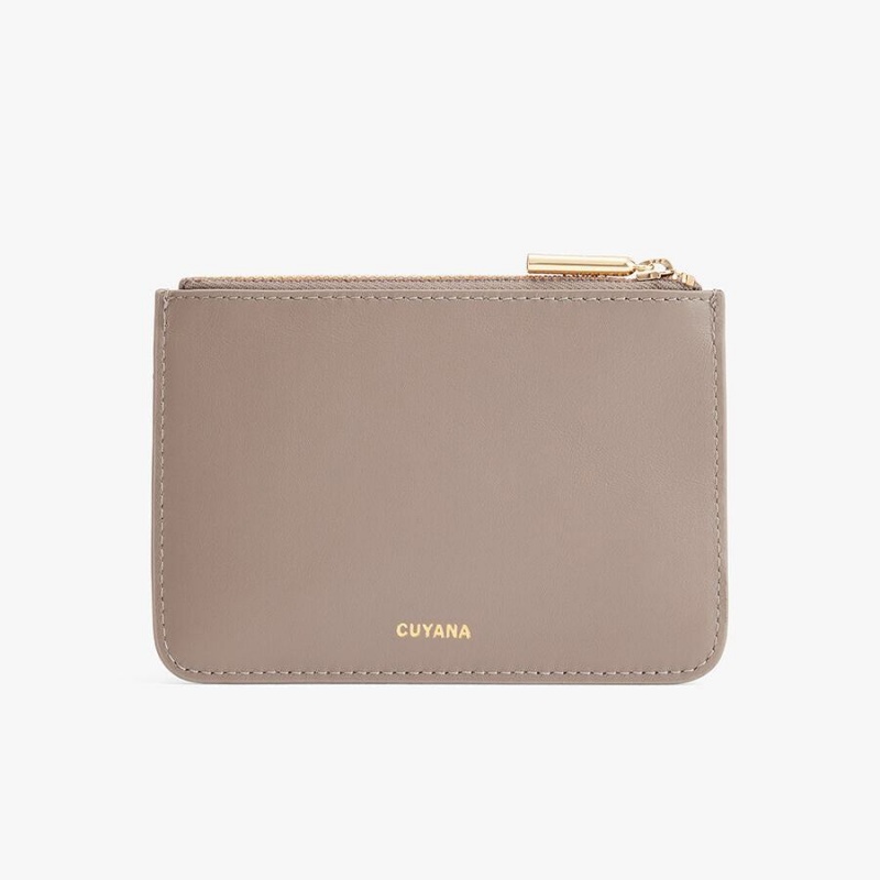 Cuyana Zero Waste Slim Leder Beuteltasche Damen Grau | NNO5412DU